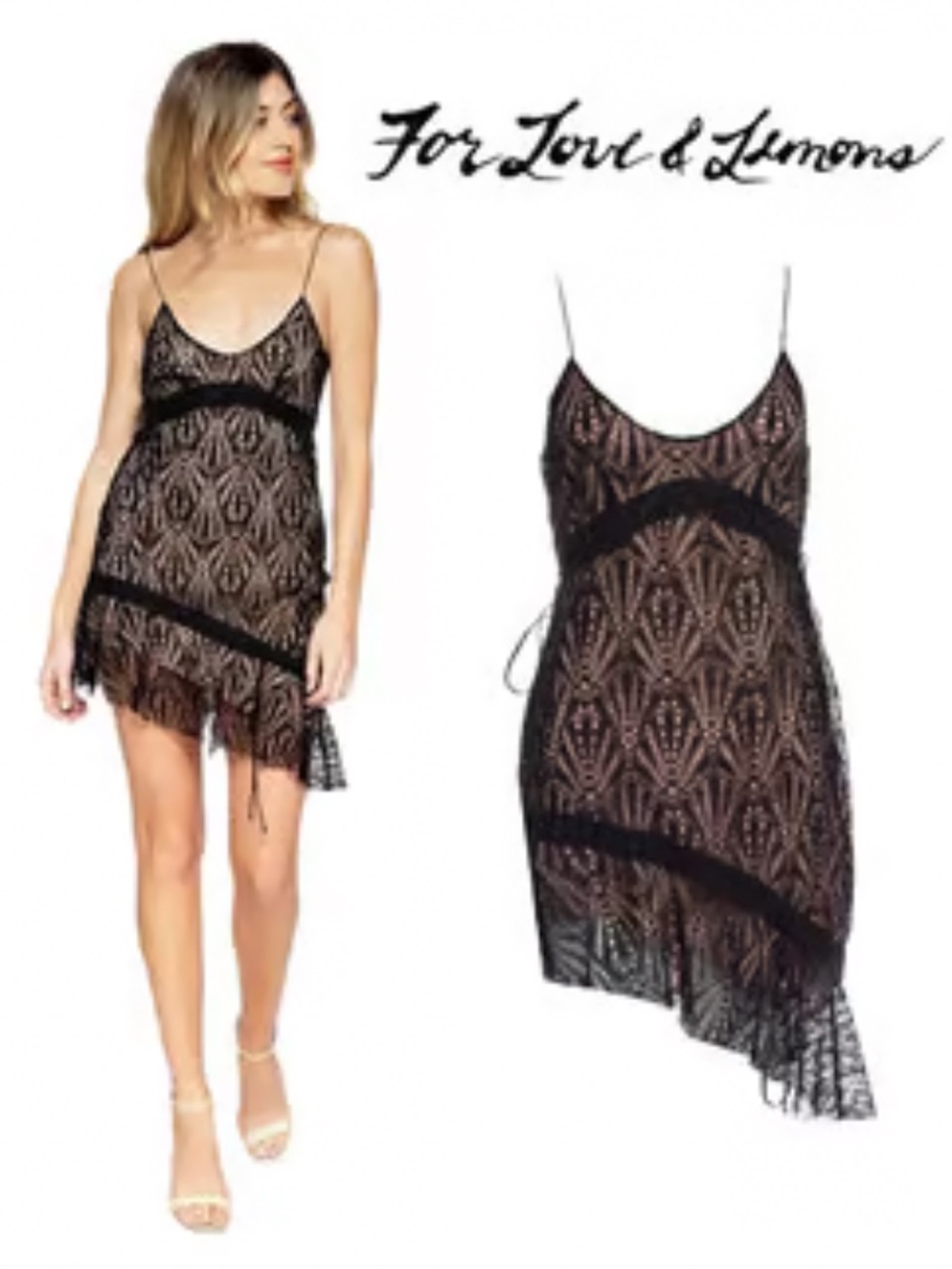 For Love & Lemons Bright Lights Mini Dress Size L NWT's Retail $229